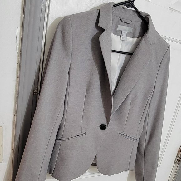 H&M Women Fitted Grey Blazer Size 4 - Picture 1 of 10